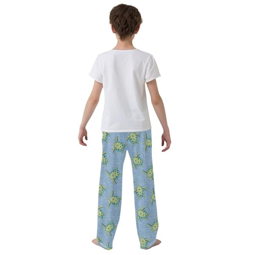 Boys' Pants Summer Sea Gold Turtle Long Bottoms Jogger Pants Elastic Waist Trousers with Pockets S-XL3
