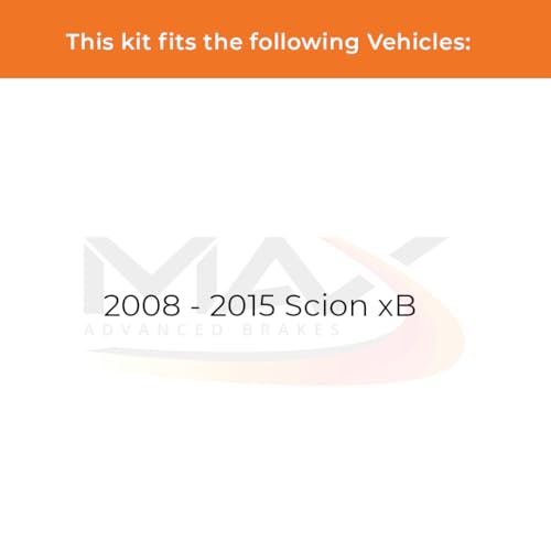 Image of Max Advanced Brakes Front & Rear Brake Kit Compatible With 2008 2009 2010 2011 2012 2013 2014 2015 Scion xB Replacement Premium OE Disc Brake Rotors and Ceramic Brake Pads