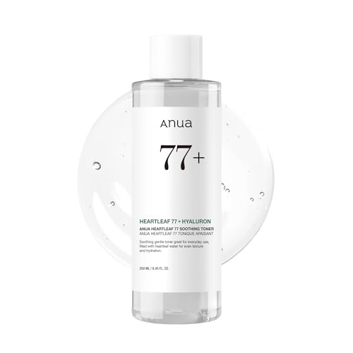 ANUA Heartleaf 77 Soothing Toner, Moisturizing & Calming Facial Toner for Glass Skin, Panthenol, Hyaluronic Acid, Hydration for Sensitive Skin, Vegan, Korean Skin Care, 250ml/8.45 fl.oz.