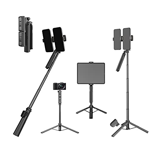 ChaoriMall Selfie Stick Stativ mit Bluetooth Fernbedienung 2 Rotation Handyhalter 1/4 Zoll Schraube Einbeinstativ 80cm…