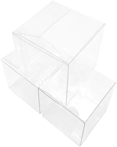 Clear Plastic Party Favors Boxes Candy Treat Boxes Cube Gift Boxes Wedding Bridal Shower Baby Shower Birthday Party Favor Boxes, 50pc