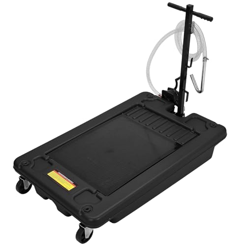 Image of GarveeTech 18 gal Oil Drain Pan, Low Profile Oil Drain Pan with Pump, Oil Change Pan with T Foldable Hand and Wheels, 8 ft Hose Oil Drain Cart for Car, SUV, Trucks
