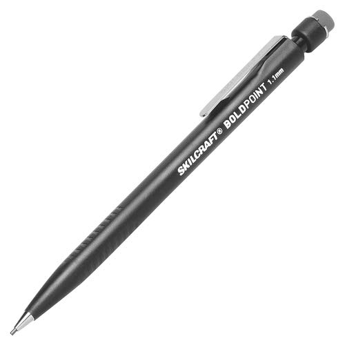 Mechanical Pencil,Bold Pt.,Eraser,Clip,1.1mm,BK Lead/Barrel, Sold as 1 Dozen, 12 Each per Dozen