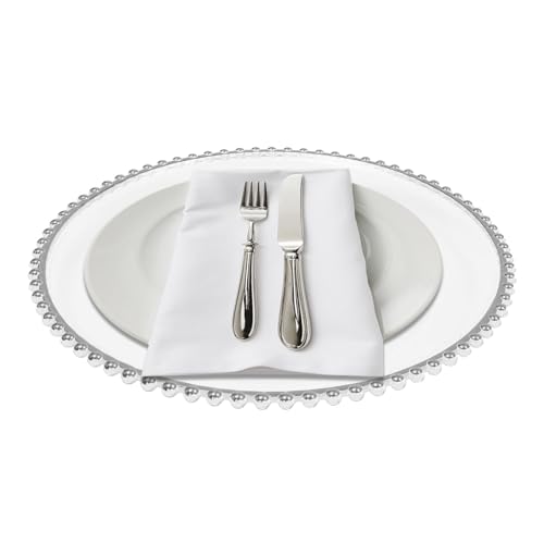 25 Platos Redondos Plásticos Plateados 12.6 pulg miniatura 1
