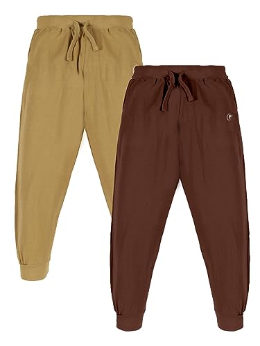 Image of KiddoPanti 100% Cotton Track Pants for Boys & Girls | Soft Single Jersey Fabric | Elastic Waist with Drawcord | Full Length with Rib Hem & Pockets | Joggers and Lowers for Kids