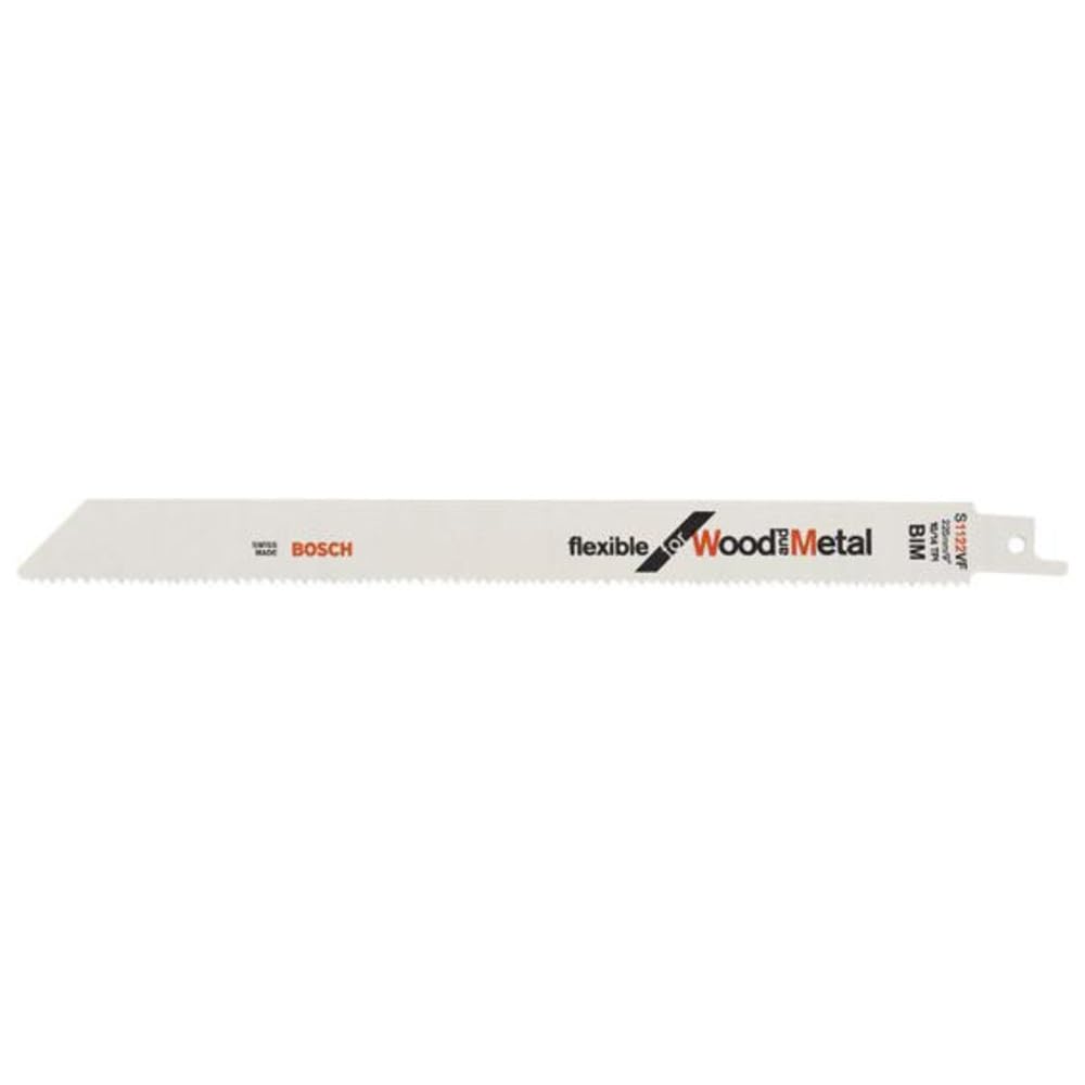 Bosch Blue Professional 5 Pieces Sabre Saw Blade S 1122 Vf Flexible For Wood And Metal (Length 225 Mm, Sabre Saw Accessories)