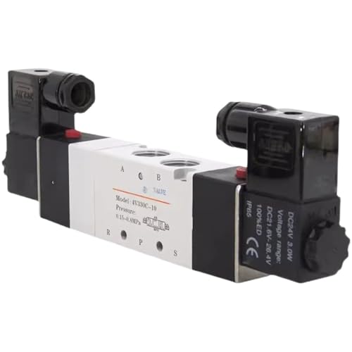 Distributeur 4V330C-08 pneumatique 5/3 voies 24V 220V pour vérin - 6
