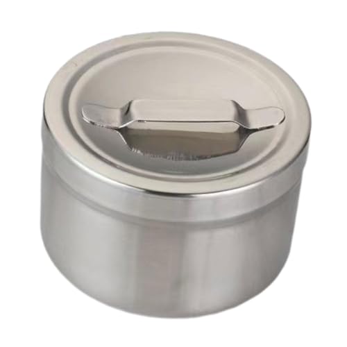 Menolana Stainless Steel Dressing Jar Compact Professional Canister Unguent Holder Cotton Balls Dispenser Lightweight for Beauty Salon
