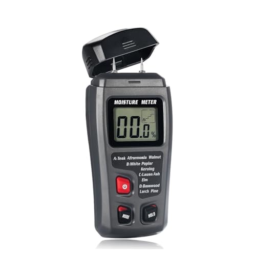 湿度計 MT10 木材水分計 デジタル湿度計 木材壁段ボール用 2ピンセンサーとLCDディスプレイ付き 穀物の水分を測定