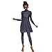 Muslim Swimsuits for Women Modest Islamic Swimwear Burkini Full Cover Long Sleeve Muslim Dress Tops + Pants Set Swimming Costume Sun Protection Rash Guard Set Two Piece Bathing Suits Dark Blue XL