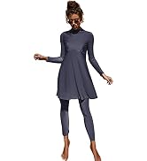 YONGSEN Women's Full Cover Muslim Swimwear (Burqini) – UPF 40-50+, Plus Sizes Available, Gray & More Colors - View #4