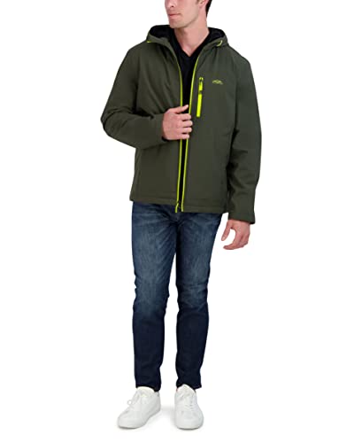 Image of HFX Men's Water Resistant Softshell Jacket Long Sleeve Zip Up Sherpa Lined Hooded Coat