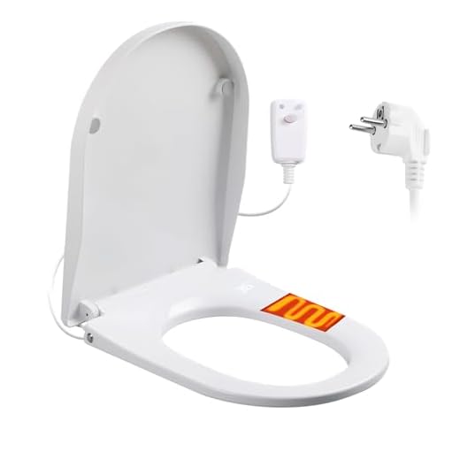 Intelligenter Smart Toilettensitz WC Bidet, Toilette Dusche Bidet Beheizter Sitz, 3 Temperatureinstellungen, Intelligenter Toilettendeckel mit Absenkautomatik, Temperaturanzeige, Nachtlicht, V-Type