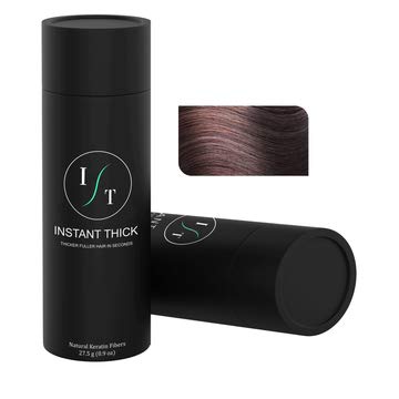 INSTANT THICK Premium Hair Fibers for Thickening Hair Undetectably - Thicker Fuller Hair In Seconds 27.5g (0.97oz) 2 Month+ Supply (Dark Brown)