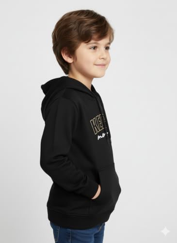 Image of Mack Jonney Boys' inchAwesome inch Printed Fleece Hoodie - Warm Winter Sweatshirt with Kangaroo Pocket -M5452