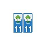 11 Fleury ville autocollant plaque - Angles : arrondis