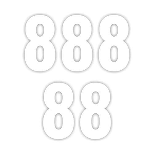 Lot de 5 autocollants blancs brillants (0) résistants à l'eau, 17,8 cm pour poubelles à roulettes, poubelles, poubelles (8)