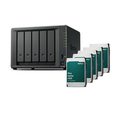 Synology Estación de disco NAS DS1525+ 20TB (Synology HAT3300-4T) Serie 5 Bay Plus con Ryzen R1600, 8 GB de RAM