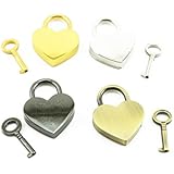 avire かわいい ハート型 南京錠 4個 セット （ アンティーク ゴールド シルバー ブラック ）