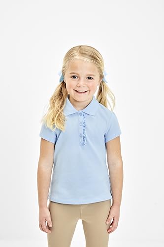 Image of The Children's Place Girls' Toddler Mulipack Short Sleeve Ruffle Pique Polos