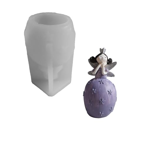 Shntig Molde de silicona para hacer aromaterapias, adorno de resina epoxi, diseño de chica ángel