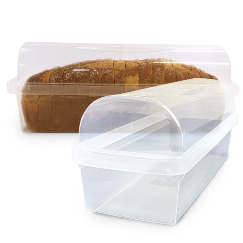 Kitchen Discovery Plastic Bread Box Container Preserve Bread Up To 5 Days and Keep Flavor and Freshness - Bread Box Plastic Storage