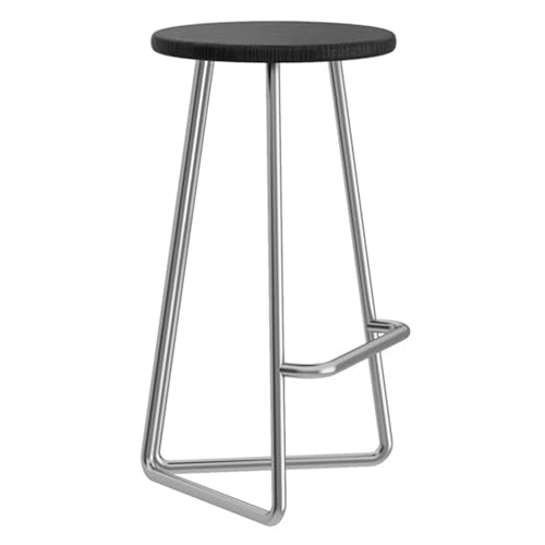 Taburete de bar de madera industrial con marco de hierro, asiento tapizado y reposapiés, sillas de comedor elegantes para garaje, tienda, cocina, pub, restaurante, bistró