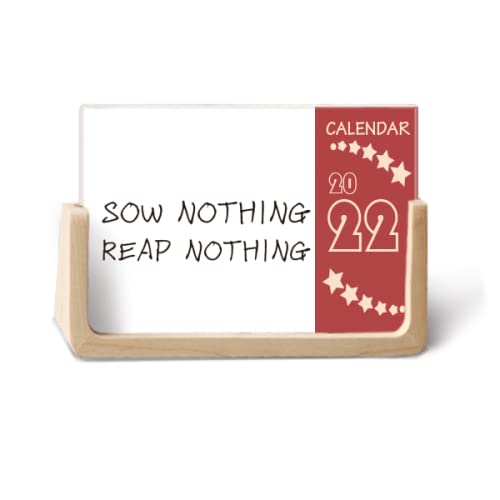 Calendrier de bureau 2022 Sow Nothing avec citation inspirante pour organiser l'année