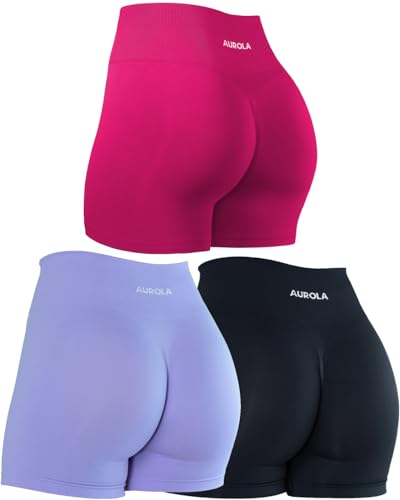 Image of AUROLA Dream Collection Women Workout Shorts High Waist Gym Shorts, Scrunch Butt Seamless Athletic Shorts
