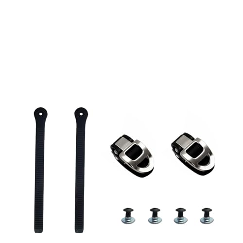 2 Set Inline Skate Strap Replacement Universal Roller Skate Buckles with Adjustable Energy Straps Screws & Nuts for Rollerblades Ice Skates Snowboard Bindings MTB SPD Shoes for Adults & Kids