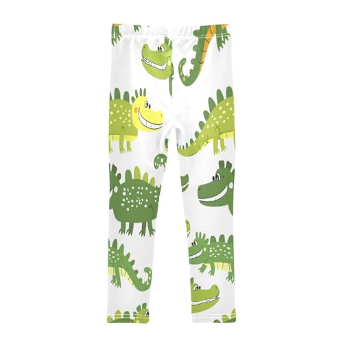 Bolaz Toddler Girls Leggings Printed Yoga Pants Leggings Green Yellow Dinosaur for Kids2