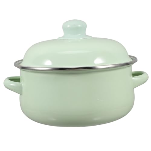 Ciieeo Olla De Sopa De Esmalte Hueveras De Entrada Acoplador Multimodo Olla De Sopa Espesa Bisagras De Barril Olla De Sopa Color Olla De Sopa Doméstica Olla De Inducción Green
