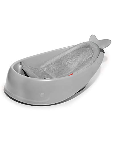 Image of Skip Hop Baby Bath Tub, 3-Stage Smart Sling Tub, Moby, Grey