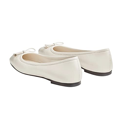 FOWT Women Classic Square Toe Bowknot Flats Comfortable Slip On Ballet Flats Dress Dance Cute Driving Walking Shoes Size 4-15 US3