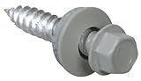 Hillman 48278 10 X 1-1/2-Inch Hex Washer Head Self-Piercing Screw with Neoprene Washer and Gray Ceramic Coating, 500-Pack