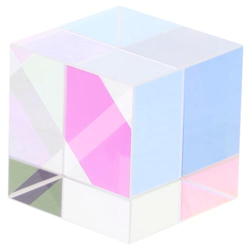 Cabilock Small Glass Prism for Physics Teaching Optical Glass Prism Cube for Sun Catcher Decorative Glass Prism for Garden Window Ornament Light Prism