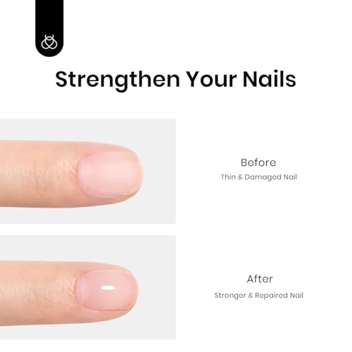 Beetles Rubber Base Gel Nail Polish, 2 In 1 Clear Sheer Color Base For Nails, 15ml 0.51Oz Nail Strengthener Base Coat Gel Polish Soak Off U V DIY Home and Salon Fall Gifts for Women