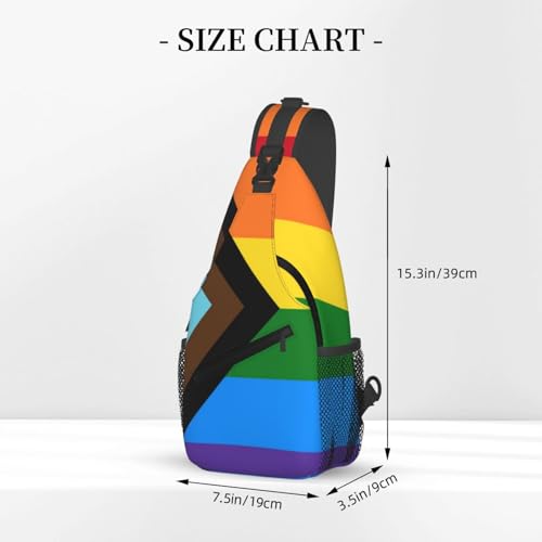 Rainbow Progress Pride Flag Lgbt Colorful Fashionable And Portable Men'S Casual Cross Chest Bag3