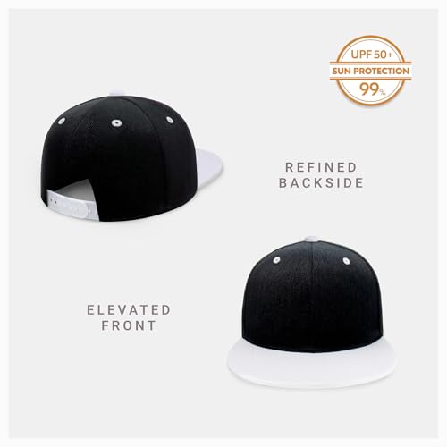 Image of CHOK.LIDS Flat Bill Visor Classic Snapback Hat Blank Adjustable Brim High Top End Trendy Color Style Plain Tone Baseball Cap
