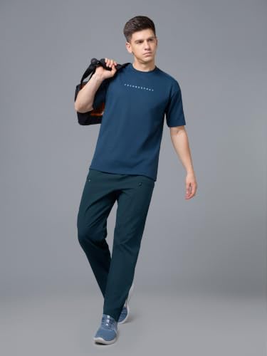 Image of TECHNOSPORT Men's Solid Baggy Fit Cargo Trackpants TS DURAFLEX Technology Drawstring Multi Pocket Polyester Joggers for Gym Running Workout Travel Casual Wear Quick Dry
