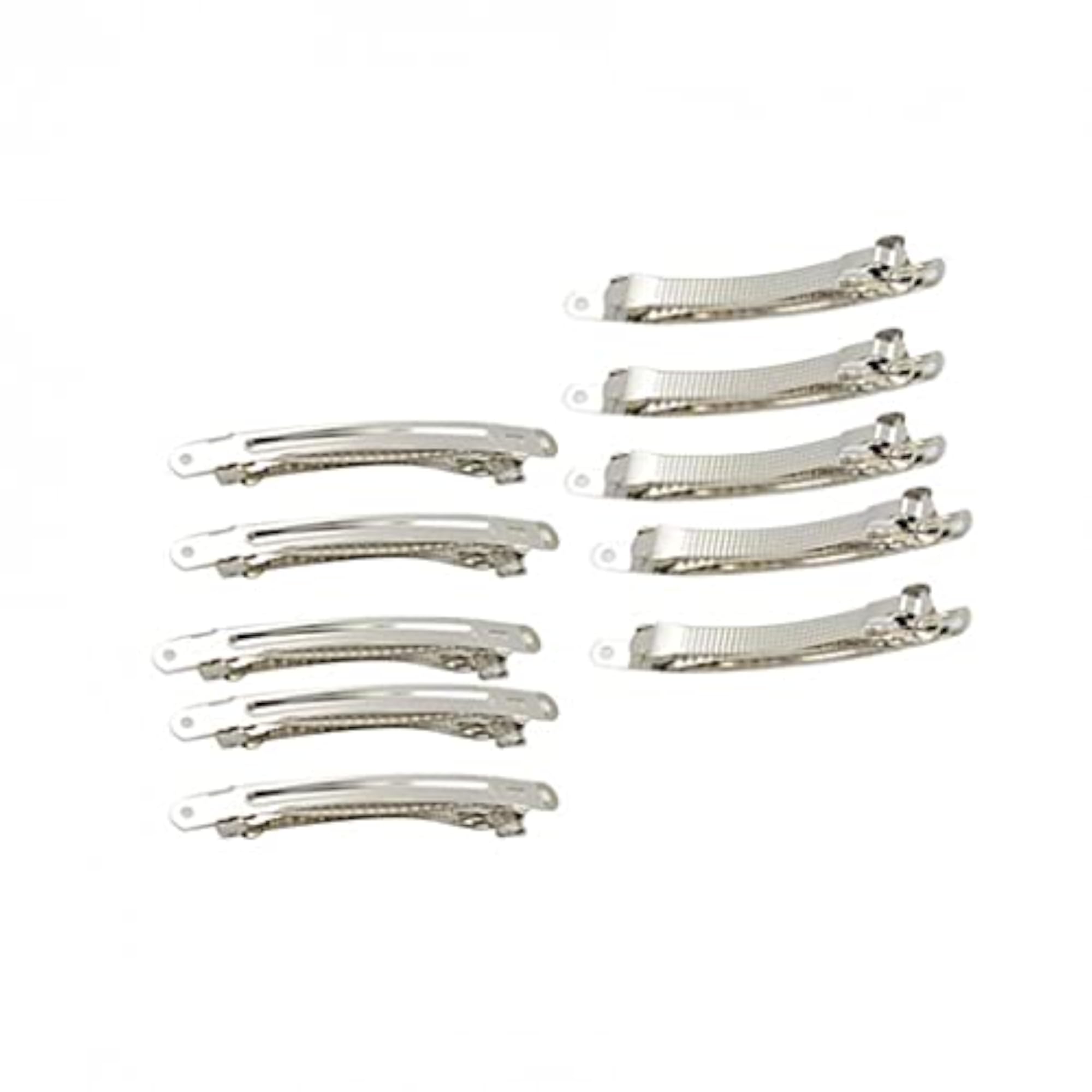 4x10pcs Silver French Style Hair Clips for DIY Craft