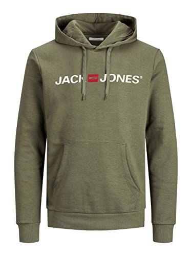 JACK & JONES Herren JJECORP Old Logo Sweat Hood, Dusty Olive/REG FIT, XS – Ansicht 1