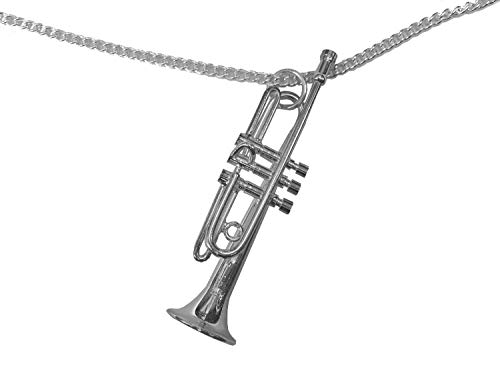 Collier trompette Miniblings argenté à offrir dans sa boîte cadeau pour musicien
