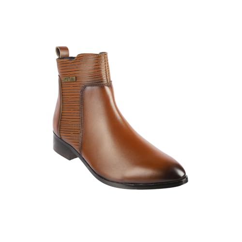 Image of Metro Women Faux Leather Ribbed Slip-On Casual Boots