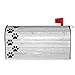 Dog Paw Prints On The Edge of The Gray Wood Mailbox Cover Magnetic Standard Size Letter Post Box Cover Wrap Oversize Decoration Welcome Home Garden Outdoor 21