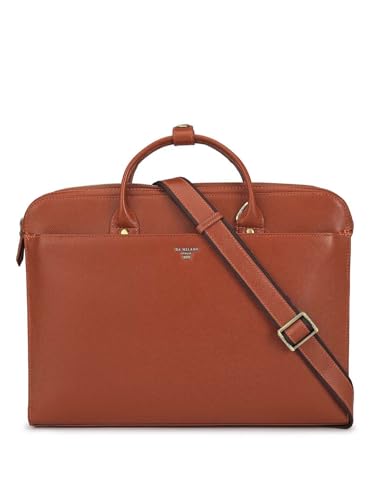 Image of Da Milano Leather Laptop Bag for Men & for Women - Fits Upto 14 inch Laptop - Orange