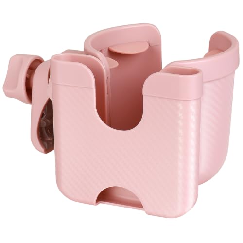 Image of Accmor Stroller Cup Holder with Phone Holder, Bike Cup Holder, Universal Cup Holder for Uppababy Nuna Strollers, 2-in-1 Drinks Holder for Walker, Wheelchair, Scooter