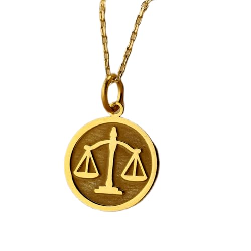 Collier balle de la justice en argent plaqué or LKBEADS chaîne de 45cm