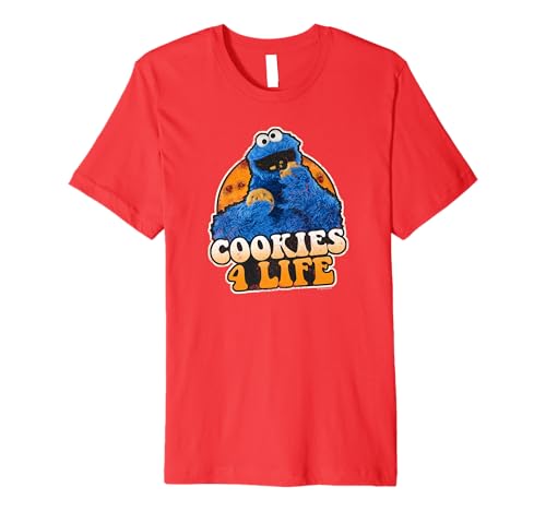 T-shirt Cookie Monster Sesame Street en coton premium pour adulte