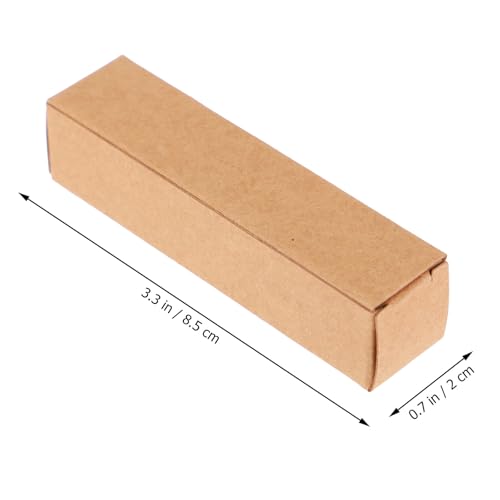 Veemoon Cajas de Embalaje para Bálsamo Labial de Papel Kraft 50 Unidades Tamaño 2x2x8,5 Cm para Envoltorio de Aceites Esenciales y Manualidades DIY